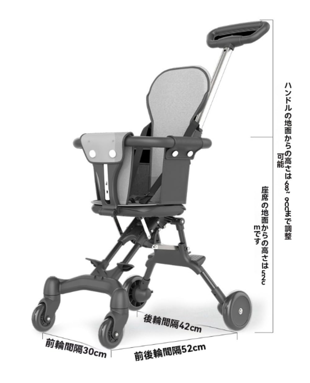 折りたたみ式ベビーカー グレーとイエロー サイベックスリベル